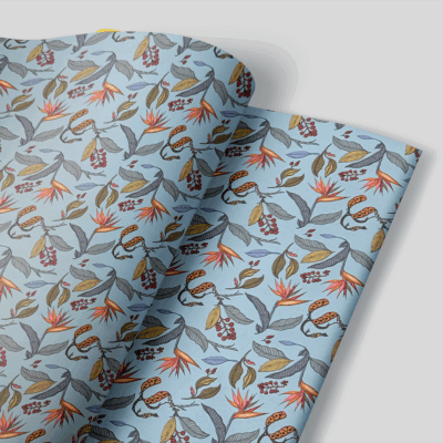 Wild Strelitzia Wrapping paper Blue