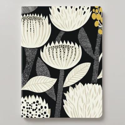 Midnight Protea Garden A5 Notebook