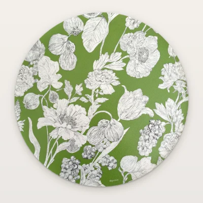 Etched Bloom Vinyl Placemat Set Olive