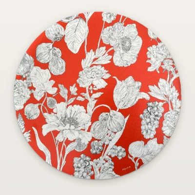 Etched Bloom Vinyl Placemat Set Coral Set of 4
