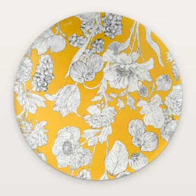 Etched Bloom Vinyl Placemat Set Mustard